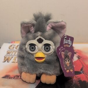 Vintage Furby Buddies Plush Beanie Like Joke Gray & Grey Eyes Stuffed 1999 NWT